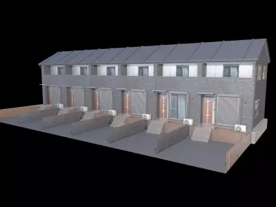 Japanese Building Low-poly 3D model