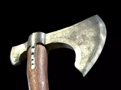 Viking Axe Low-poly 3D model 41