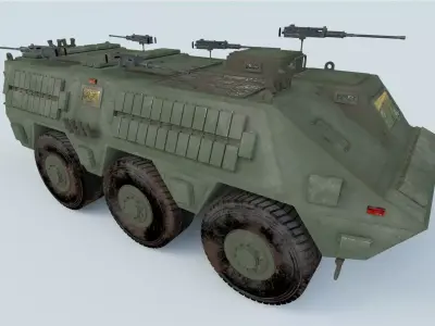Military armored vehicle personnel carrier tank 3D model