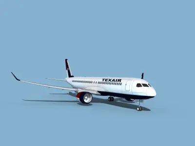 Airbus A220-300 Texair 3D model