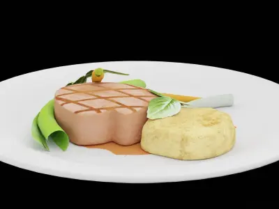 Tenderloin With Vegetables 3D model