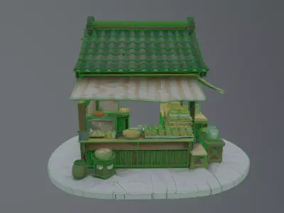 asian food vendor Free 3D model