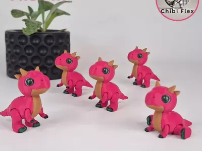 Flexi Mini Carnotaurus Print In Place No Supports Free 3D print model