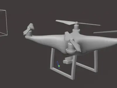 Aerodynamically Rigged 3D Drone Model Cinema4D Low-poly 3D model