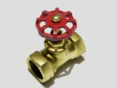Bronze valve Free low-poly 3D model