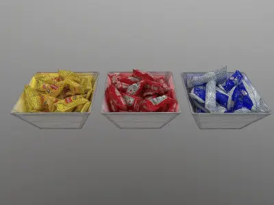 Ketchup Mayo and Mustard Packets - High-Quality 3D Models 3D model