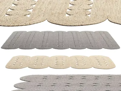 Safavieh Hajri Jute Rugs part 1 2 options 3D model