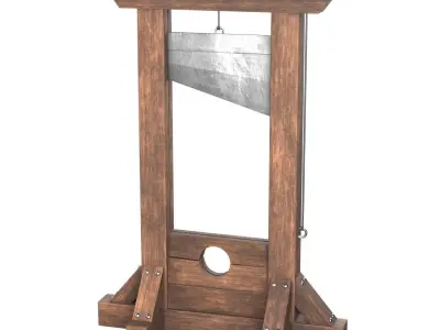 3d model Medieval guillotine Low-poly 3D model