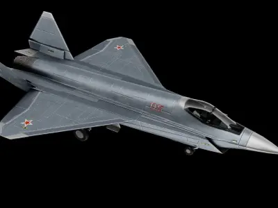 Sukhoi Su-75 Checkmate Russian Concept Strike Fighter Low-poly 3D model