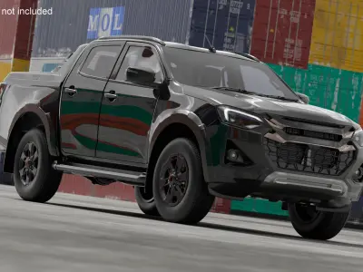 Double Cab Pickup Black 3D model