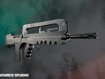 Famas F1 LowPoly GameReady by SoutSource Studio Low-poly 3D model