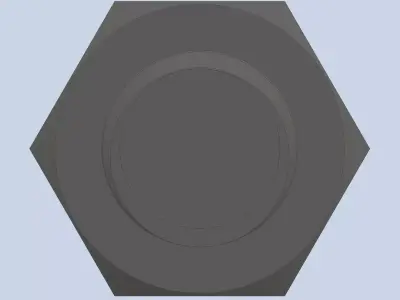 Bolt Partial Thread Hexagonal Head M20x120mm 3D model