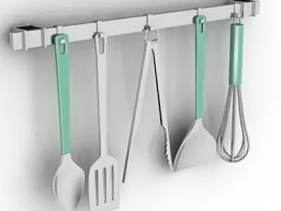 kitchen set spoons Free low-poly 3D model