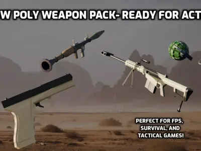 Low-Poly Weapon Pack - Ready for Action Free low-poly 3D model