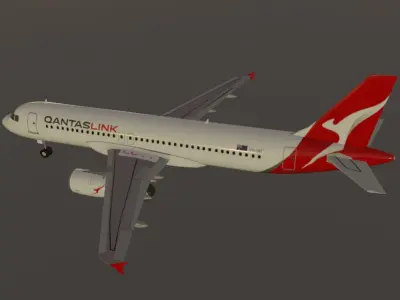 Qantaslink Airbus a320-232 low poly 3d model Low-poly 3D model