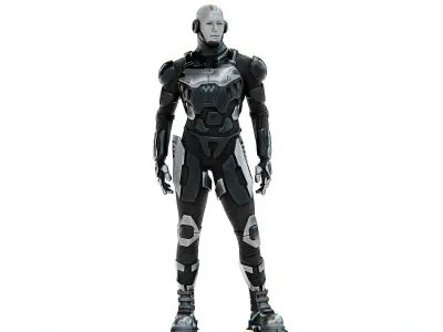 MECHA SOLDIER-B  Rigged for Unreal Engine - Unity - MIXAMO 3D model