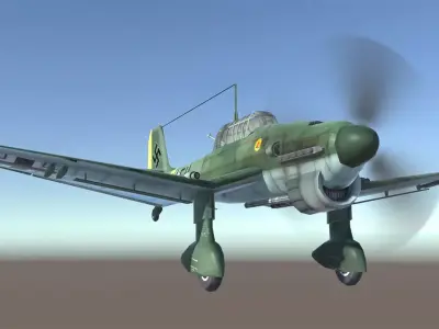 Junkers Ju 87 Stuka World War 2 dive bomber Low-poly 3D model