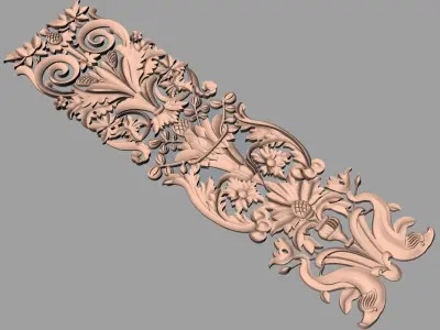 European furniture 3D relief models for CNC wood engraving E176 3D model
