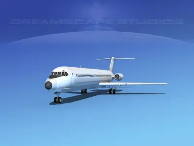 Douglas DC-9-50 Unmarked 1 3D model