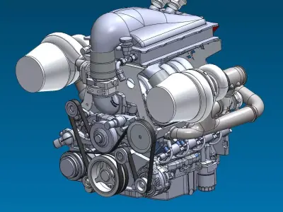 Supercar System Powertrain Assembly Stage 4 Free 3D model