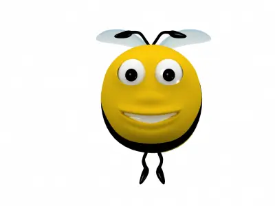 Bee cartoon character 3D model