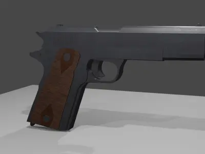 Pistol M1911 WW2 High Poly 3D Model  3D model