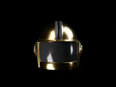 Daft Punk Style Helmet Low-poly 3D model