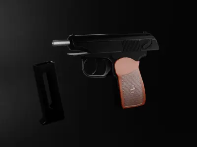 PM pistol Low-poly 3D model