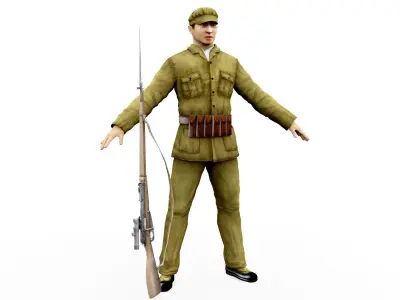 infantry of china 1927 Low-poly 3D model