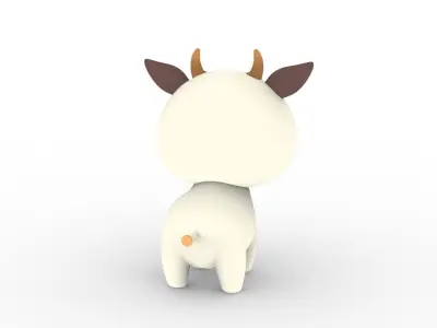 Cartoon Cow v001 character 3D model