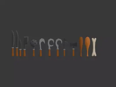 MELEE WEAPON SET Low-poly 3D model