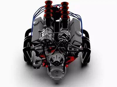 Chevy Small Block V8 Engine Low-poly 3D model