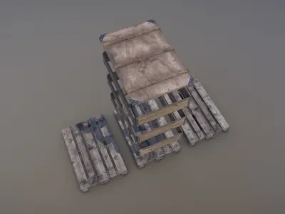 Cargo Wood Pallets Collars Cover EUR EPAL vr-3 Low-poly 3D model