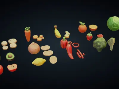 Fruits And Vegetables - Stylized Kitchen Pack - Part 14 Low-poly 3D model