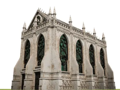 GOTHIC CASTLE BUILDING 8 Low-poly 3D model