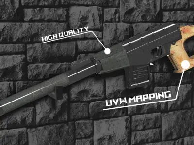Soviet Special Sniper Rifle VSS AKA Vintorez Low-poly 3D model