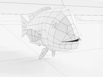 California sheep head fish 3d model  Low-poly 3D model