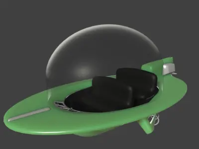 Jetsons Cartoon Jet Flying Car Low-poly 3D model