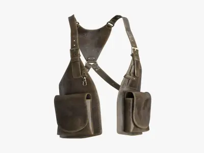 Shoulder Holster with Adjustable Straps Low-poly 3D model