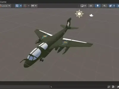 EA-6B Prowler - Military Electronic Warfare Aircraft  Low-poly 3D model