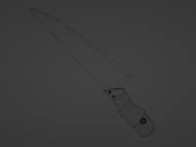 Alien Parasite Knife Low-poly 3D model
