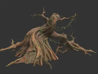 Fantasy tree Low-poly 3D model