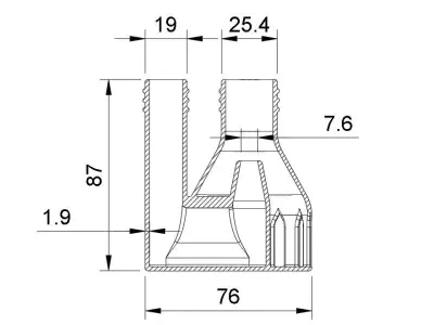 180 degree angled Water Suction Jet Pump Ejector vacuum 3D print model