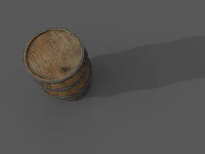 Wood Barrel Low-poly 3D model Low-poly 3D model