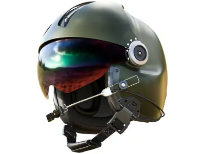 MSA Gallet LH250 Pilot Helmet Helicopter Nato 3D model