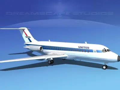 Douglas DC-9-20 United Airlines 1 3D model