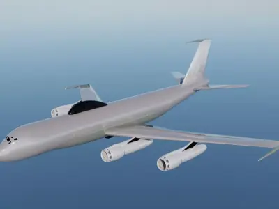 EC-135C Style Military Jet - Custom 1950s Transport Low-poly 3D model