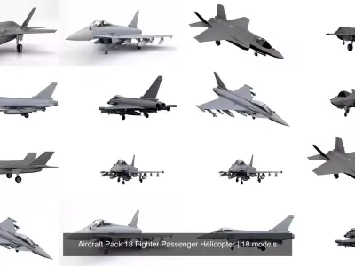 Aircraft Pack 18 Fighter Passenger Helicopter