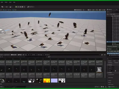 Bald Eagle Bird Low-poly 3D model