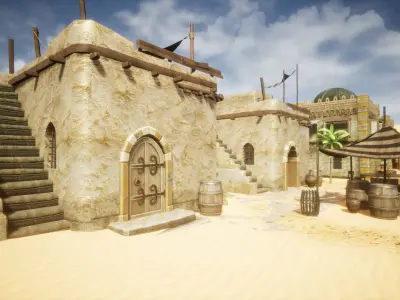 Desert Oasis 3 Unreal Engine Low-poly 3D model